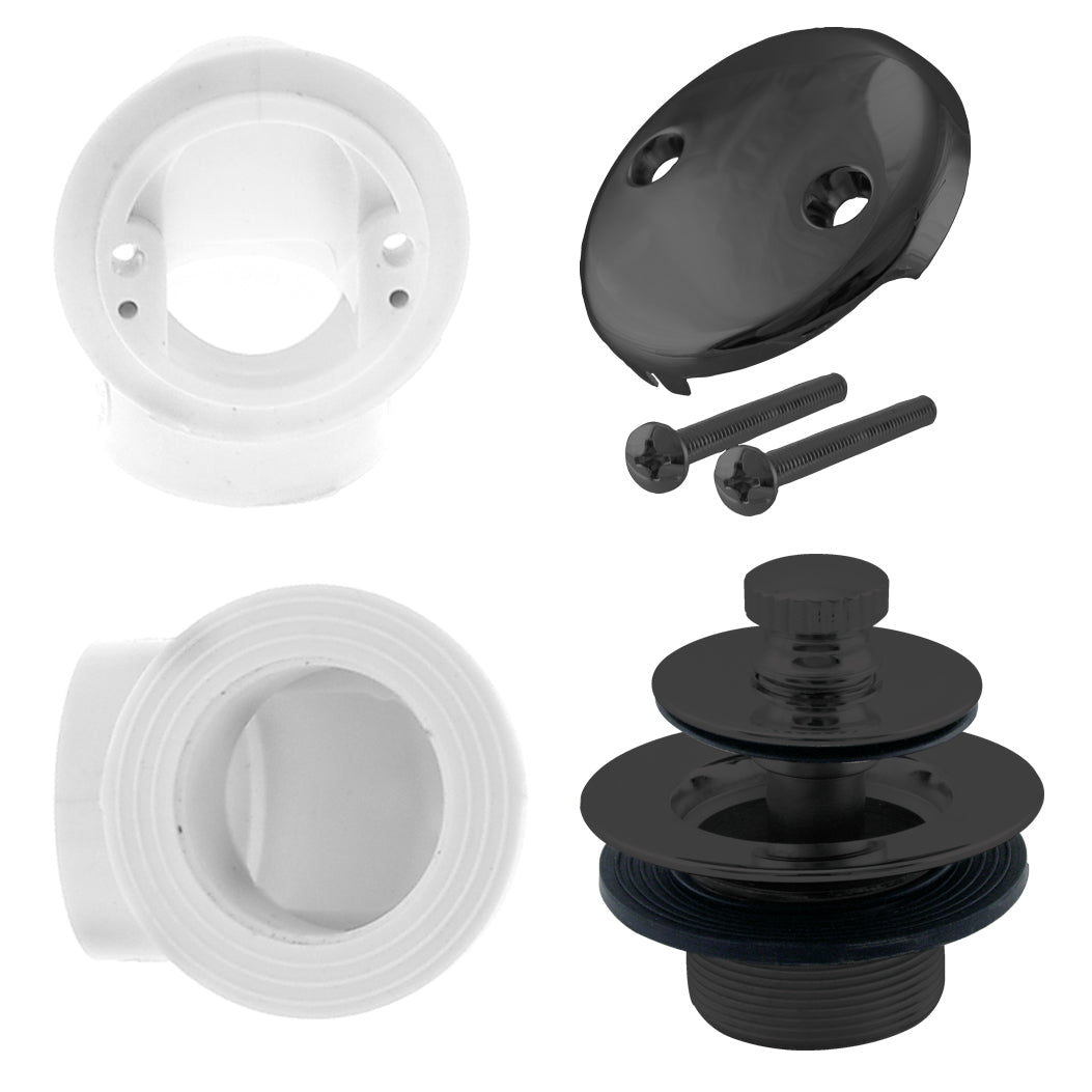 Westbrass D572 Pull Drain Sch. 40 PVC Plumbers Pack with Two-Hole Elbow