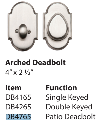 Ashley Norton DB4765-234 Arch Patio Bolt - Parent