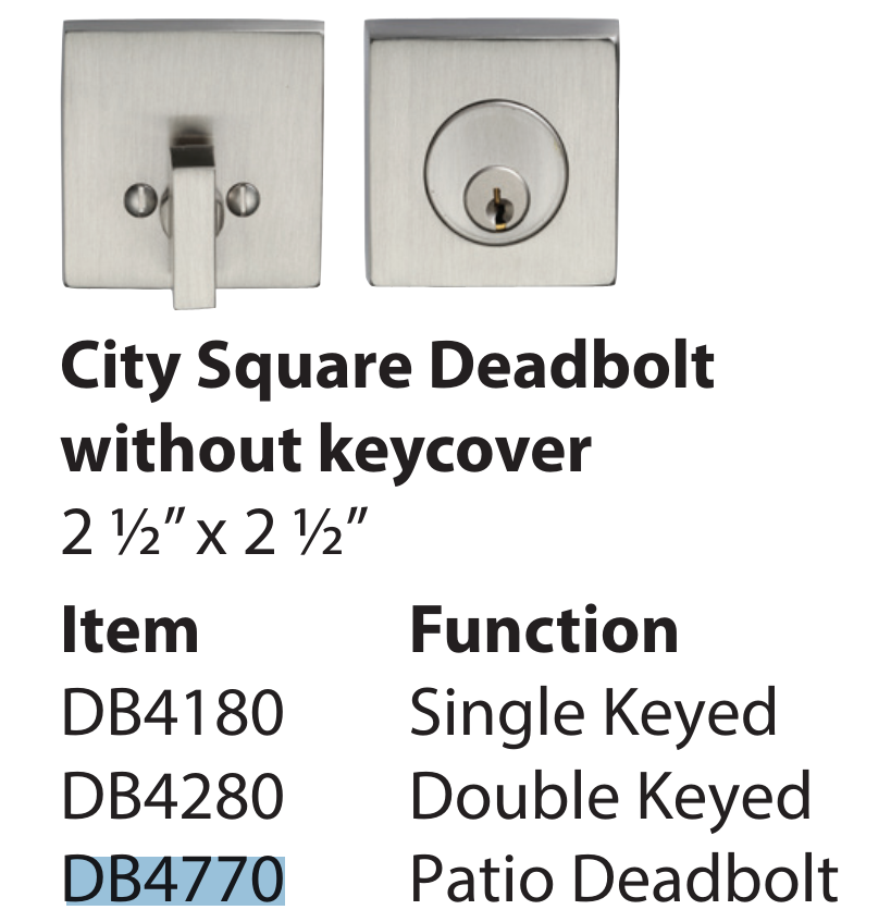 Ashley Norton DB4770-234 City Patio Bolt - Parent