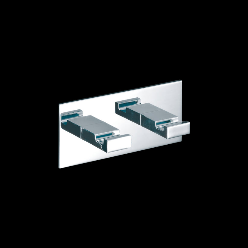 Decor Walther 0594000 DW BK KHAK2 BRICK Self-Adhesive clothes hook with 2 hooks - Chrome