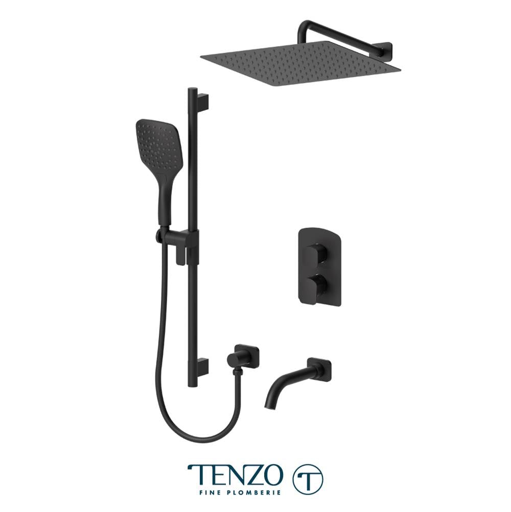 Tenzo DEPB33-501135-MB Delano T-Box Kit 3 Functions Pressure Balance Matte Black Finish