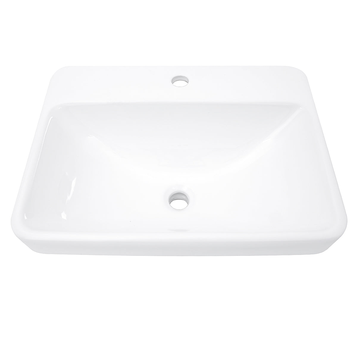 Nantucket Sinks DI-2317-R1 23 Inch 1-hole Rectangular Drop-In Ceramic Vanity Sink