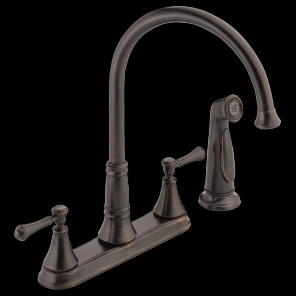 Delta 2497LF Two Handle Kitchen Faucet with Spray