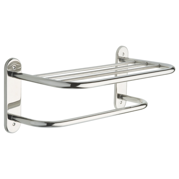 Delta 43618 18" Metal Towel Shelf with One Bar, Exposed Mounting