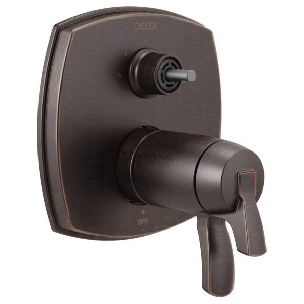 Delta T27T876-LHP 17 Thermostatic Integrated Diverter Trim with Three Function Diverter Less Diverter Handle