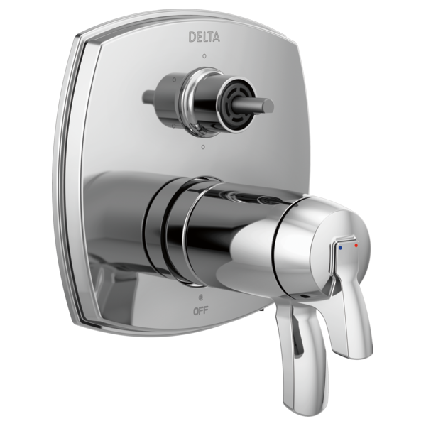 Delta T27T976-PR-LHP 17 Thermostatic Integrated Diverter Trim with Six Function Diverter Less Diverter Handle