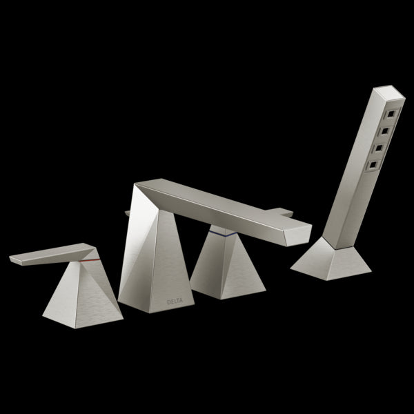 Delta T4743 Two-Handle Roman Tub Trim with Hand Shower