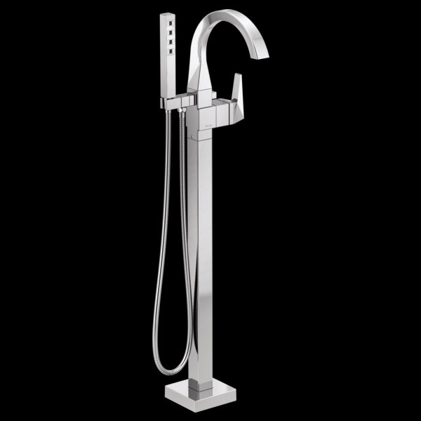 Delta T4746-PR-FL Single Handle Floor Mount Tub Filler Trim