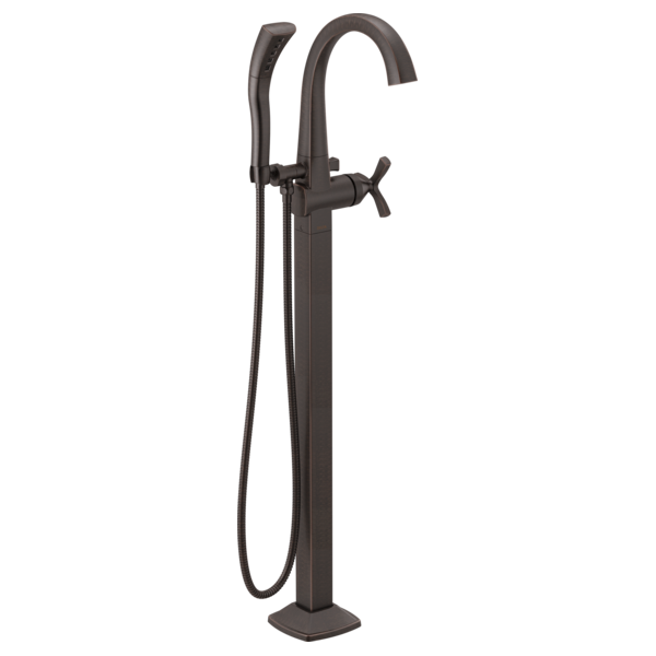 Delta T47776-FL Single Handle Floor Mount Tub Filler Trim