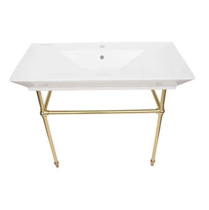 Barclay 964WH Opulence Console 39 - 1/2 Rectangle Bowl 8 Widespread