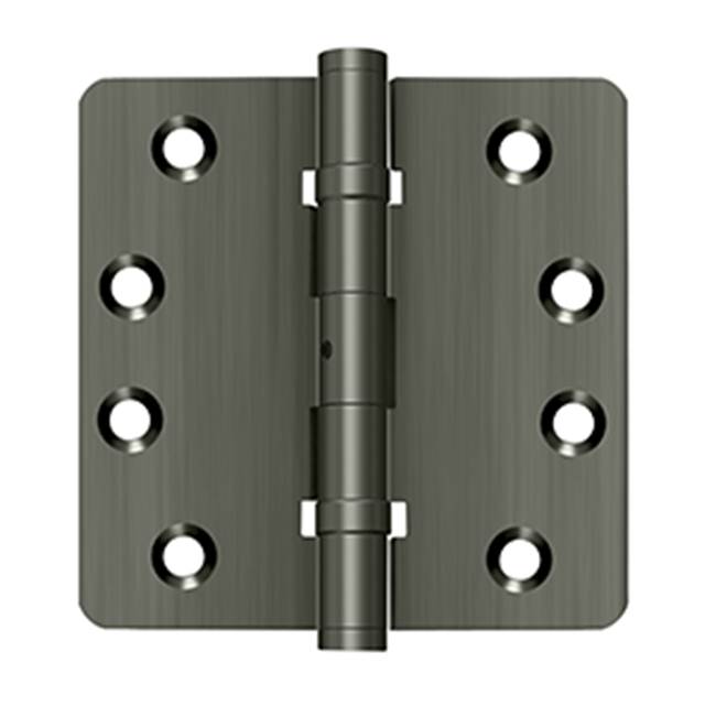 Deltana DSB4R4NB 4 x 4 x 1/4 Radius Hinges, Ball Bearings, NRP, Solid Brass