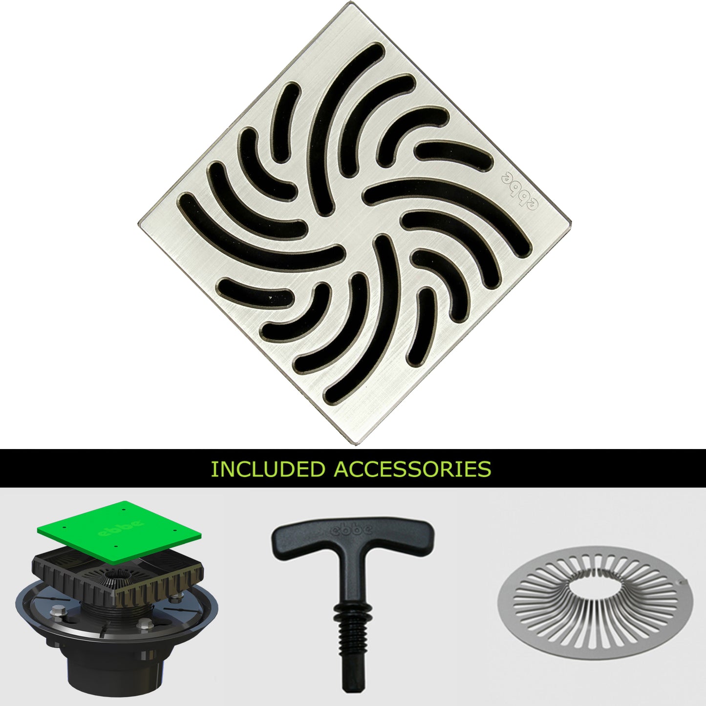 Ebbe E4806-E4024 Unique Grate with PVC Clamp Collar Drain - Parent