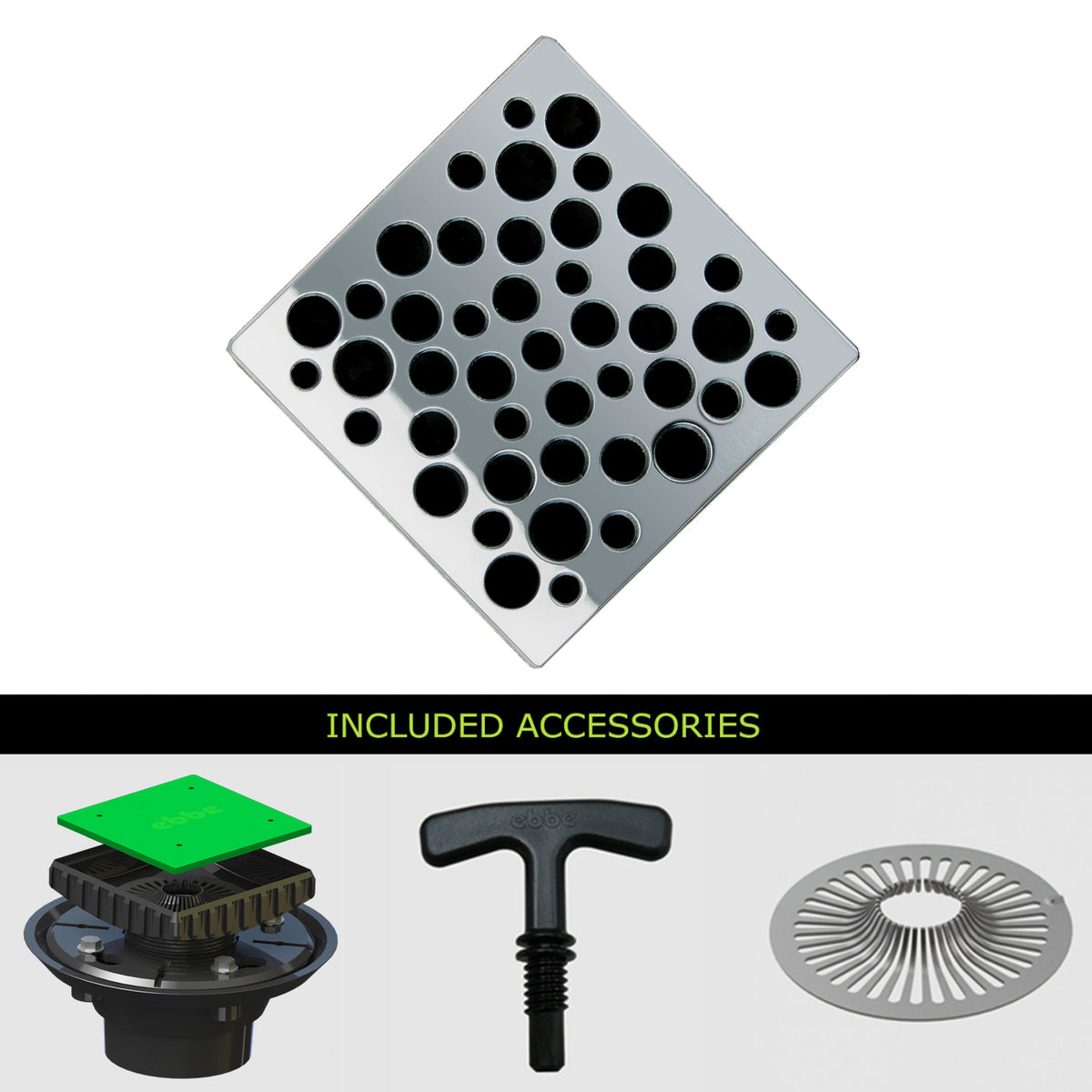 Ebbe E4812-E4022 Unique Grate with ABS Clamp Collar Drain - Parent