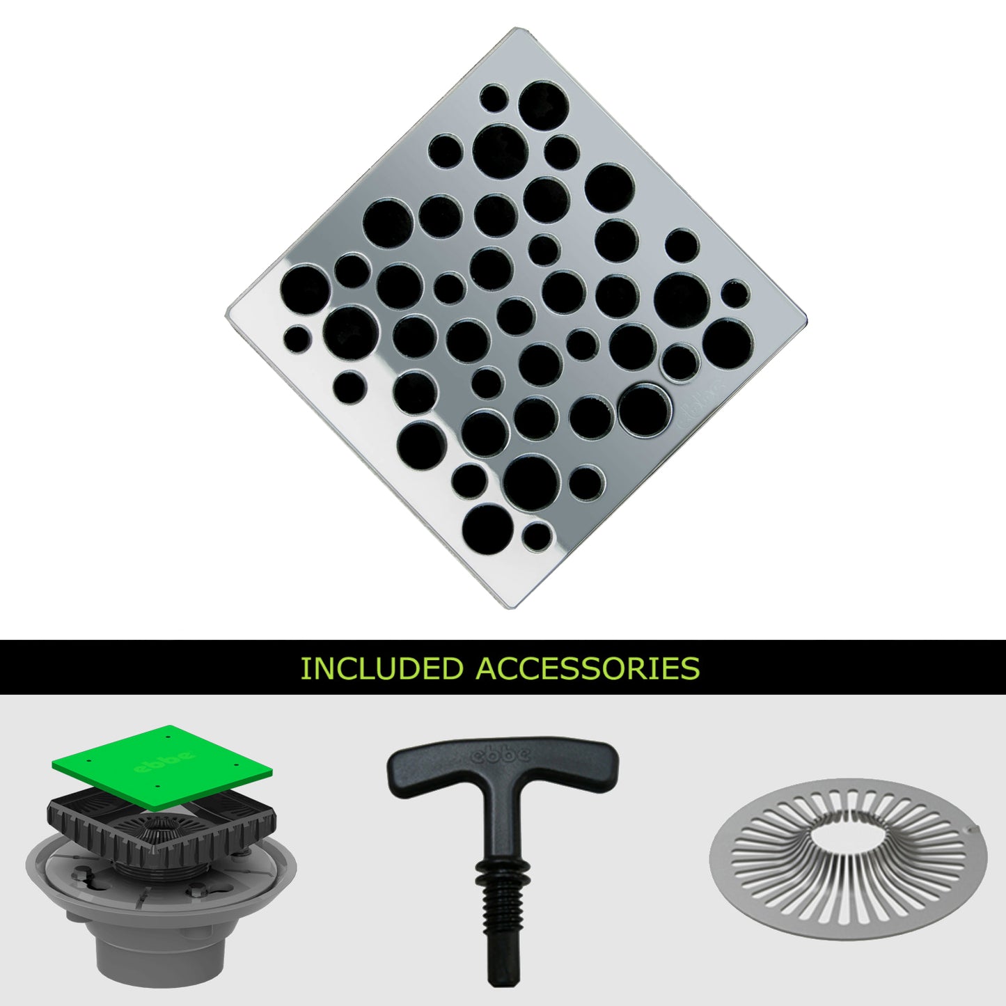 Ebbe E4812-E4024 Unique Grate with PVC Clamp Collar Drain - Parent