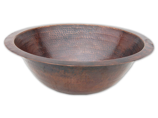 Eden Bath EB_C001AD Copper Drop In or Undermount Sink Bowl, Antique Dark