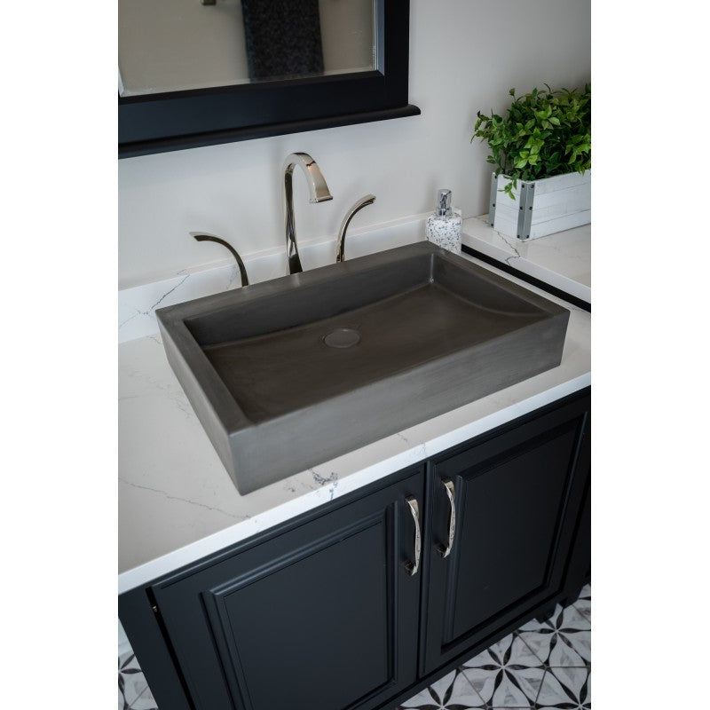 Eden Bath EB_N006DG Rectangular Sloped Concrete Vessel Sink