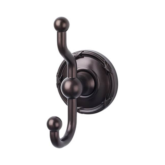 Top Knobs ED2E Edwardian Bath Double Hook - Ribbon Backplate