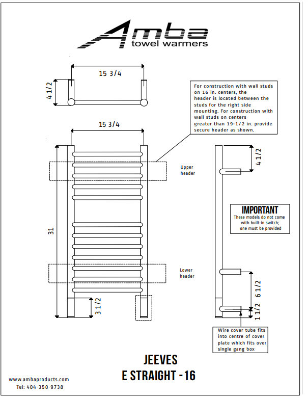 Amba ES-16 Model E Straight - 16 Width - Parent
