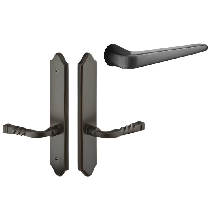 Emtek 1185ATNLH Multi Point C1 , Dummy Pair , Concord Style , 2" x 10-1/2" , Athena Lever , LH - Parent