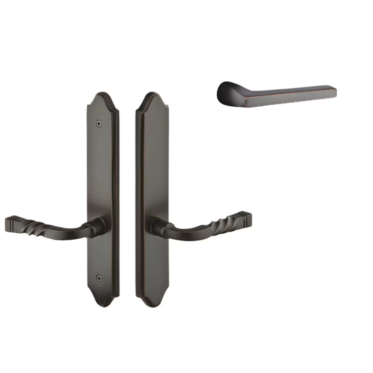 Emtek 1183HLORH Multi Point C1 , Non-Keyed American T-turn IS , Concord Style , 2" x 10" , Helios Lever , RH - Parent