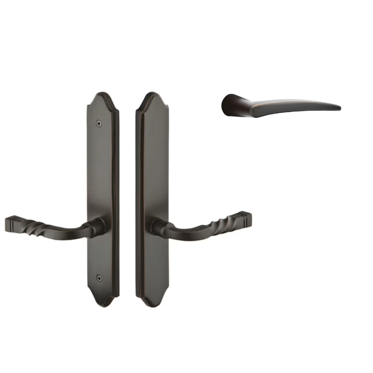Emtek 1183POSLH Multi Point C1 , Non-Keyed American T-turn IS , Concord Style , 2" x 10" , Poseidon Lever , LH - Parent