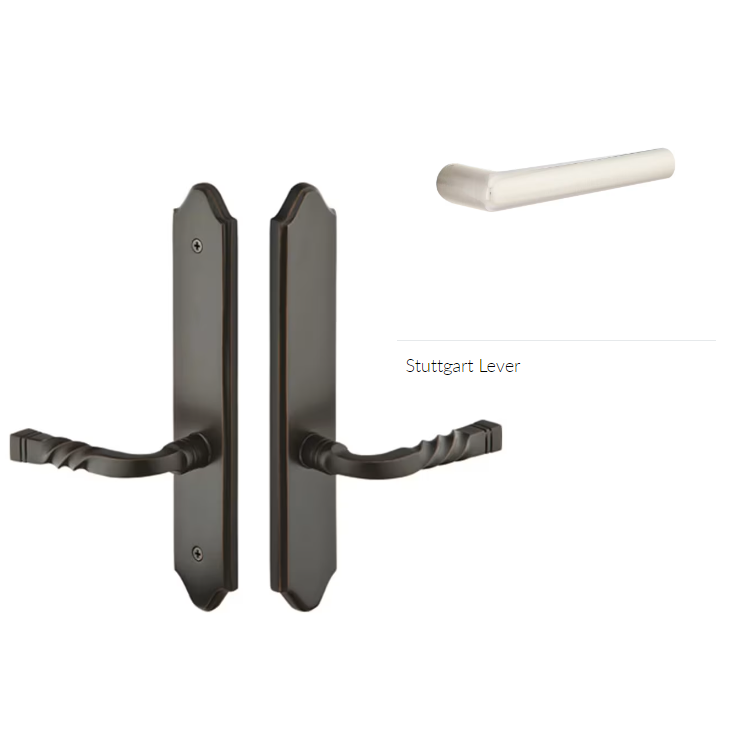Emtek 1185STURH Multi Point C1 , Dummy Pair , Concord Style , 2" x 10-1/2" , Stuttgart Lever , RH - Parent