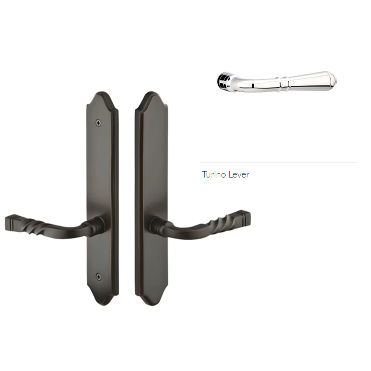 Emtek 1182TLH Multi Point C1 , Non-Keyed Passage , Concord Style , 2" x 10-1/2" , Turino Lever , LH - Parent