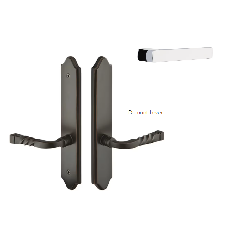 Emtek 1682DTLH Multi Point C6 , Non-Keyed Passage , Concord Style , 2" x 10" , Dumont Lever , LH - Parent