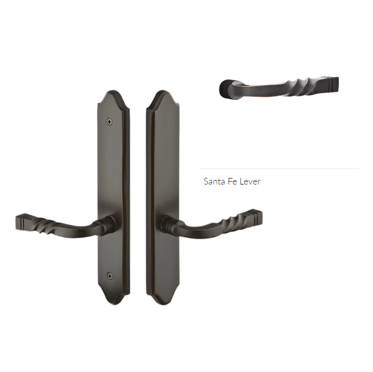 Emtek 1383SFLH Multi Point C3 , Non-Keyed American T-turn IS , Concord Style , 2" x 10" , Santa Fe Lever , LH - Parent