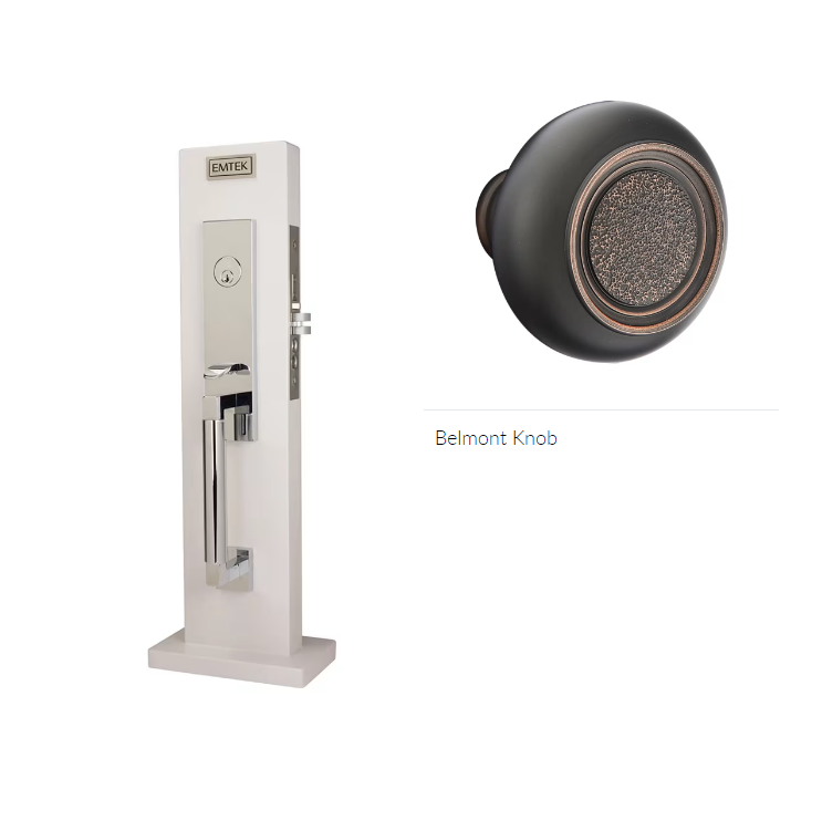 Emtek 3035BT Dummy , Hercules Smooth Monolithic Mortise , Belmont Knob - Parent