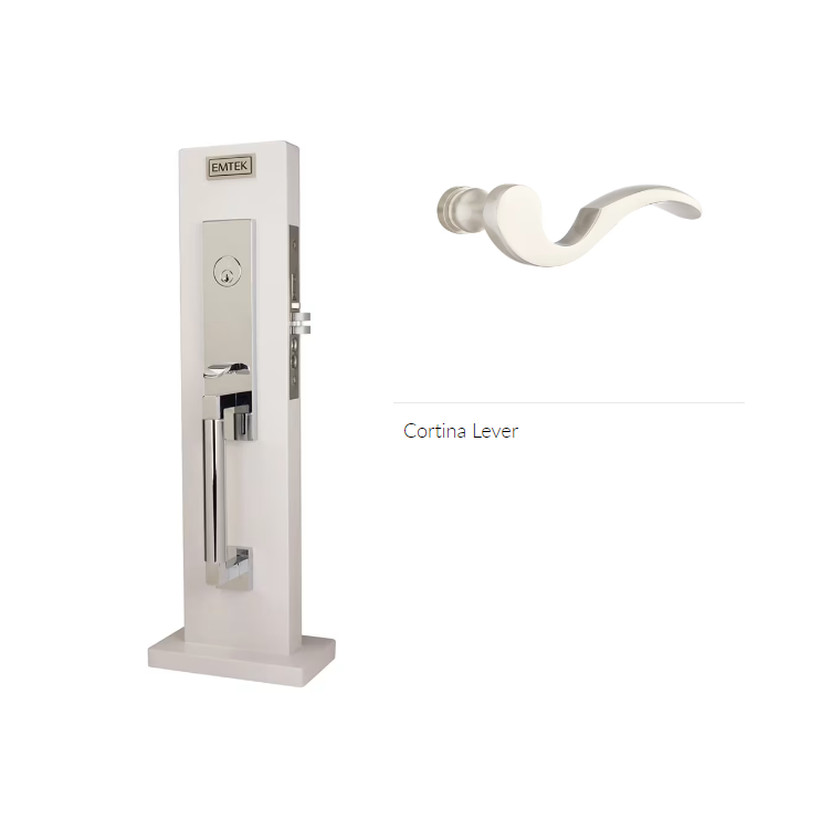 Emtek 3037CRH Dummy , Hercules Knurled Monolithic Mortise , Cortina Lever , RH - Parent