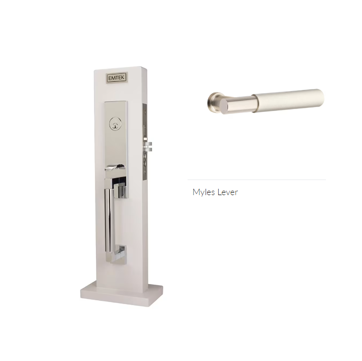 Emtek 3035MYLLH Dummy , Hercules Smooth Monolithic Mortise , Myles Lever , LH - Parent