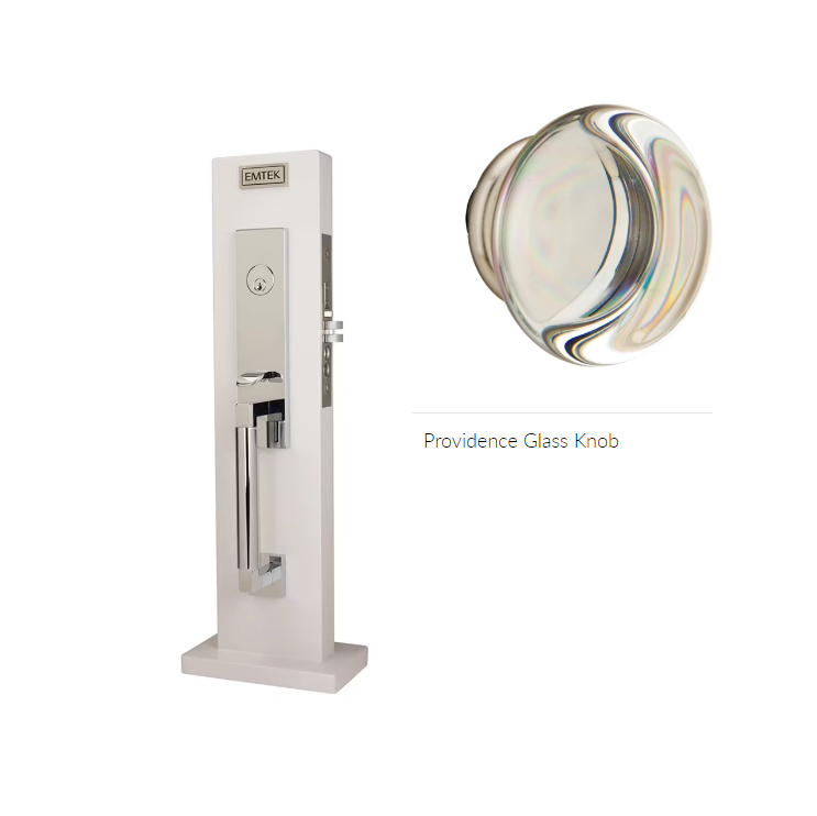 Emtek 3037PC Dummy , Hercules Knurled Monolithic Mortise , Providence Glass Knob - Parent