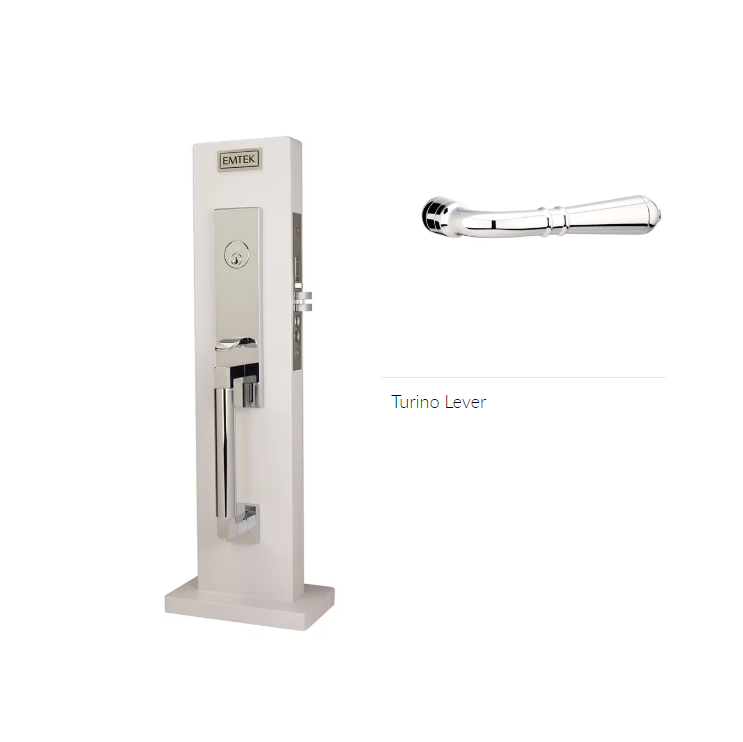 Emtek 3037TRH Dummy , Hercules Knurled Monolithic Mortise , Turino Lever , RH - Parent