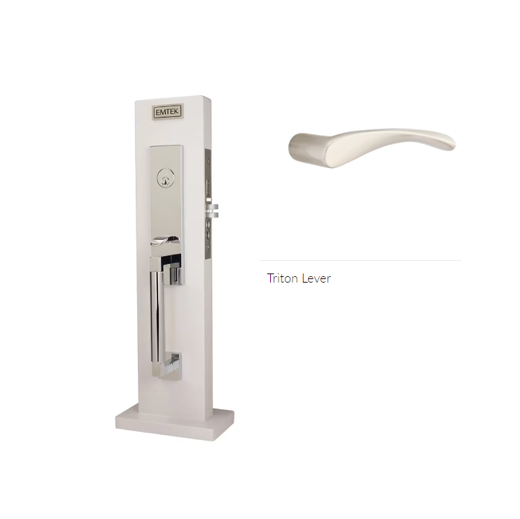 Emtek 3037TRTRH Dummy , Hercules Knurled Monolithic Mortise , Triton Lever , RH - Parent
