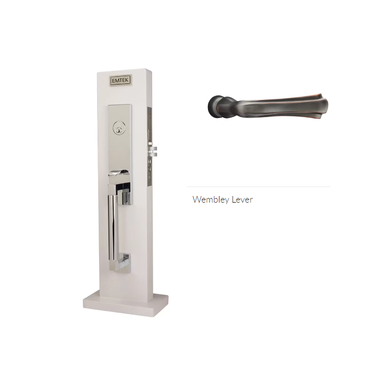 Emtek 3037WMLH Dummy , Hercules Knurled Monolithic Mortise , Wembley Lever , LH - Parent