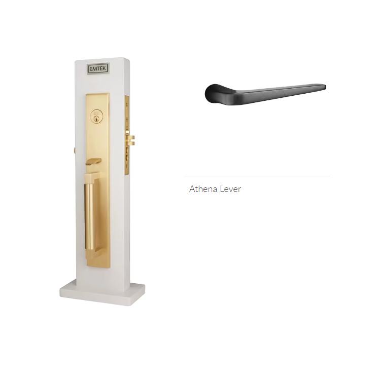 Emtek 3038ATNLH Dummy , Hercules Knurled Full Length Mortise , Athena Lever , LH - Parent
