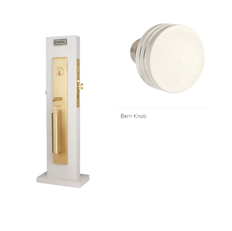 Emtek 3038BN Dummy , Hercules Knurled Full Length Mortise , Bern Knob - Parent