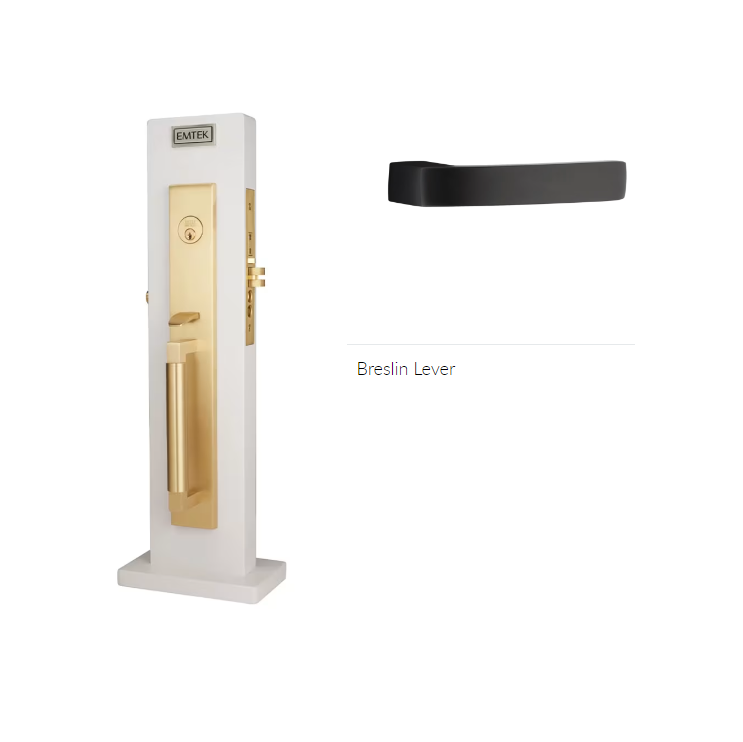 Emtek 3036BRLRH Dummy , Hercules Smooth Full Length Mortise , Breslin Lever , RH - Parent