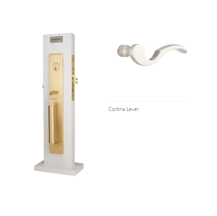 Emtek 3038CRH Dummy , Hercules Knurled Full Length Mortise , Cortina Lever , RH - Parent
