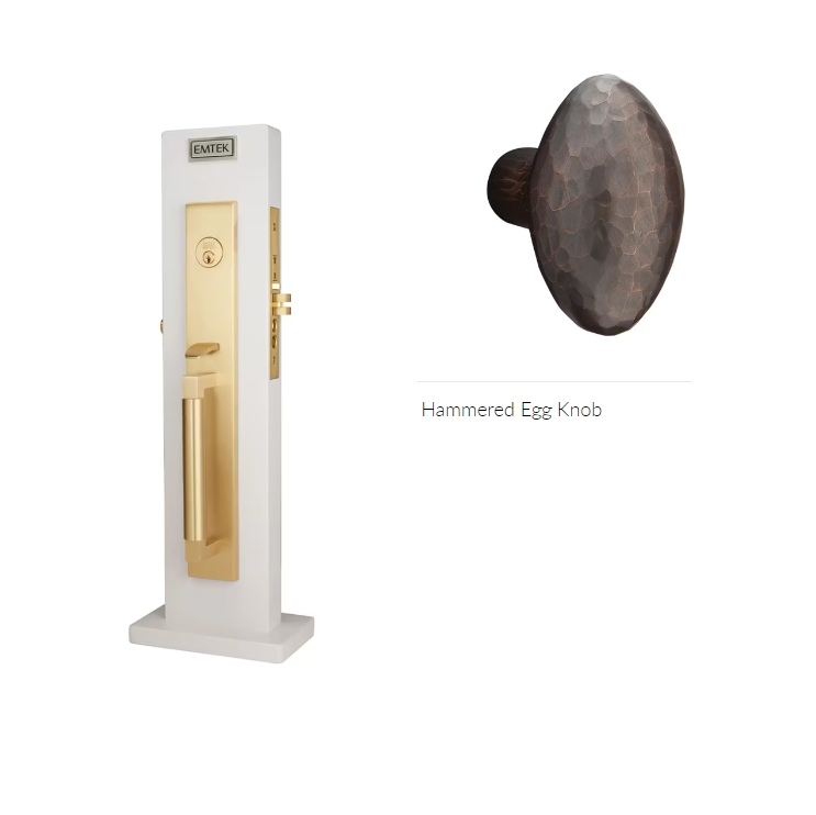 Emtek 3036HE Dummy , Hercules Smooth Full Length Mortise , Hammered Egg Knob - Parent