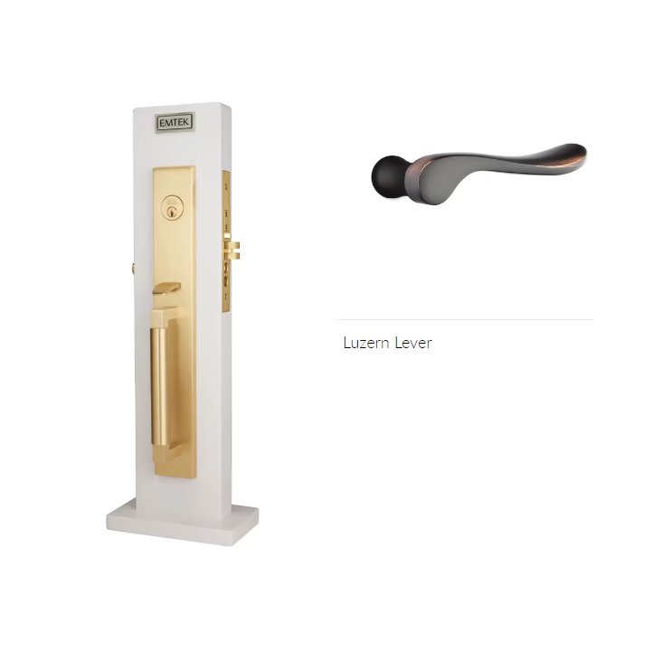 Emtek 3038LURH Dummy , Hercules Knurled Full Length Mortise , Luzern Lever , RH - Parent