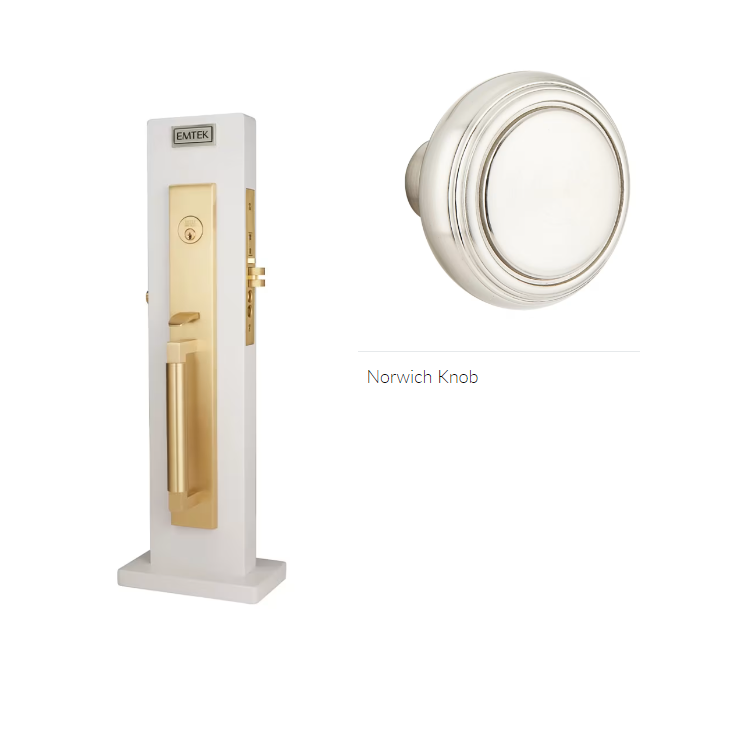 Emtek 3036NW Dummy , Hercules Smooth Full Length Mortise , Norwich Knob - Parent
