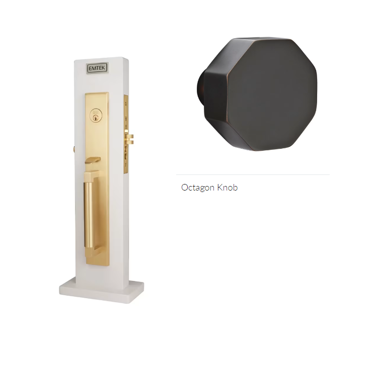 Emtek 3036OCT Dummy , Hercules Smooth Full Length Mortise , Octagon Knob - Parent