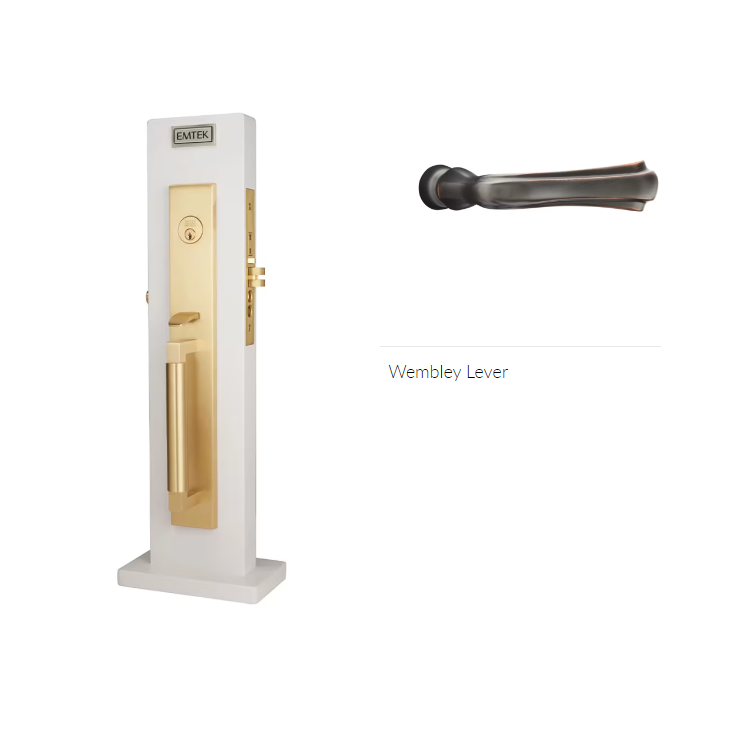 Emtek 3036WMRH Dummy , Hercules Smooth Full Length Mortise , Wembley Lever , RH - Parent