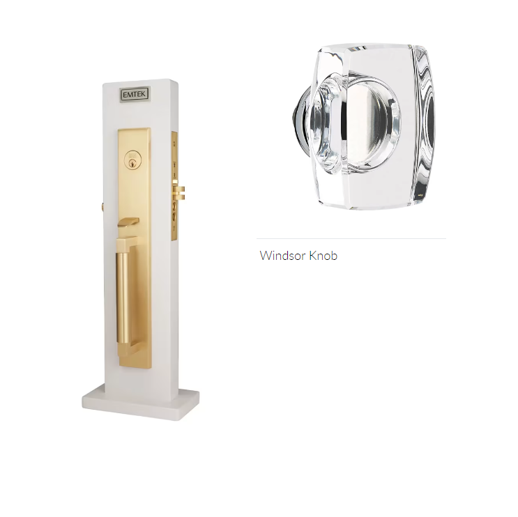 Emtek 3036WS Dummy , Hercules Smooth Full Length Mortise , Windsor Glass Knob - Parent
