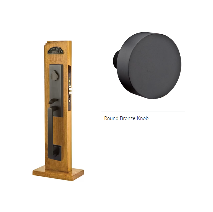 Emtek 3040BZRN Dummy , Rustic Modern Rectangular Mortise , Bronze Round Knob - Parent