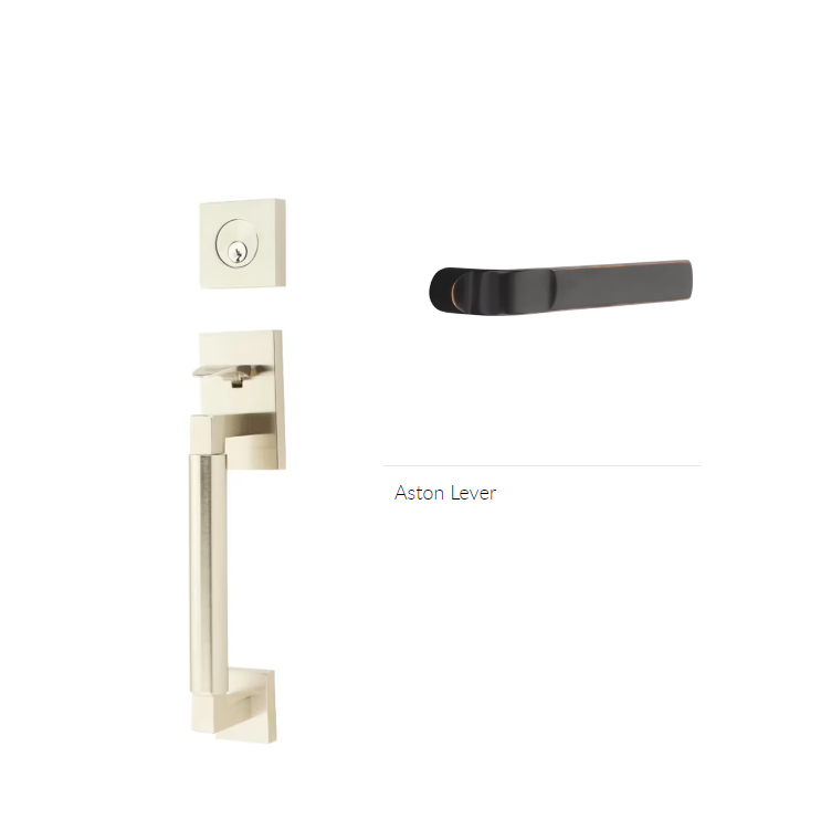 Emtek 4204ASTRH Dummy , Hercules Smooth , Sectional Tubular Entry Set , Aston Lever , RH - Parent