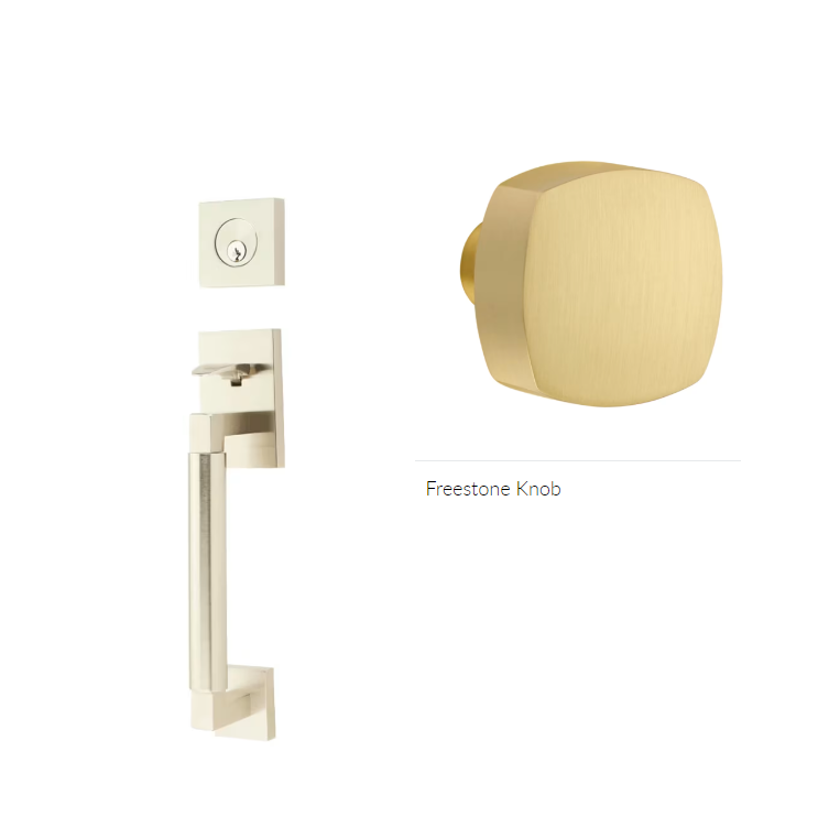 Emtek 4224FRK Double Cyl , Hercules Smooth , Sectional Tubular Entry Set , Freestone Knob - Parent
