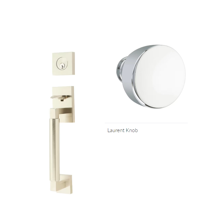 Emtek 4204LAU Dummy , Hercules Smooth , Sectional Tubular Entry Set , Laurent Knob - Parent